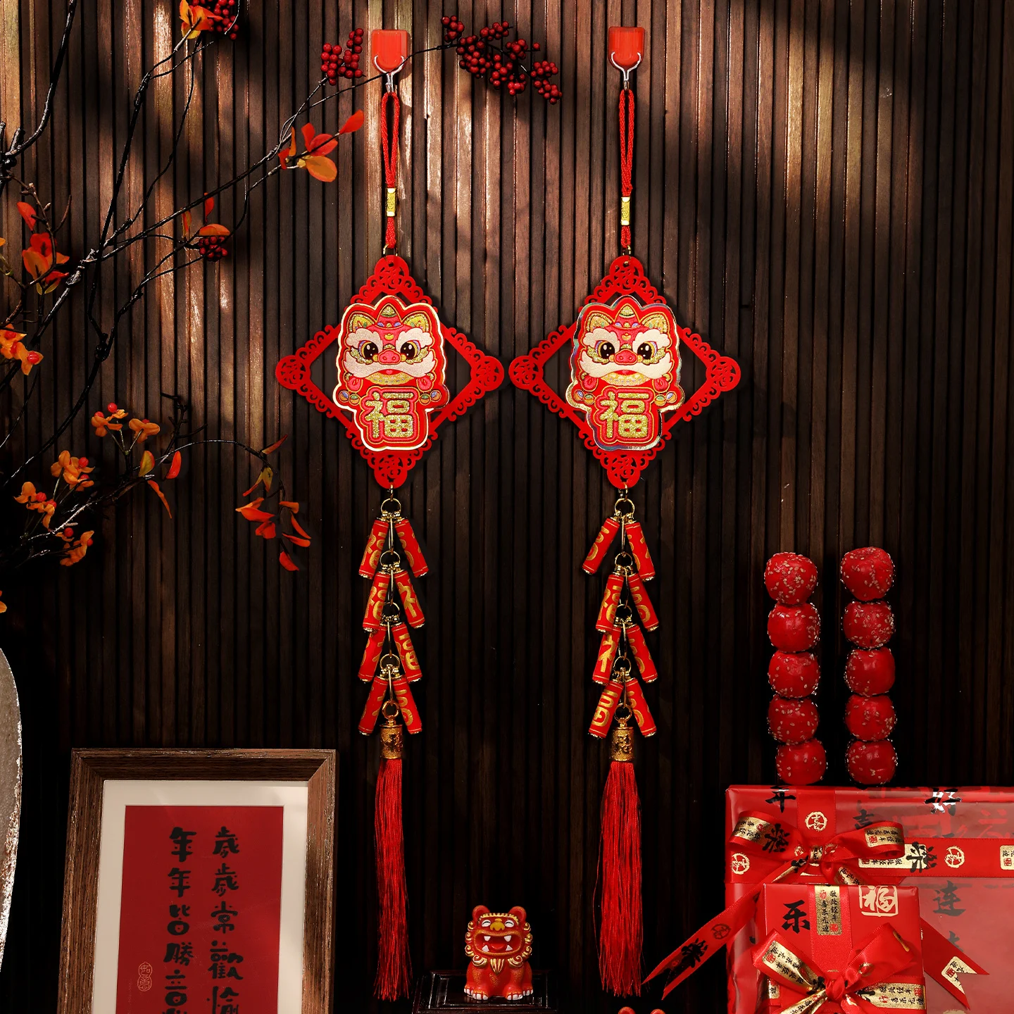 

New Year Decoration Items 2026 Year Lantern Hanging Ornaments Firecraer String Scenic Aosphere Arrangement Home Decor