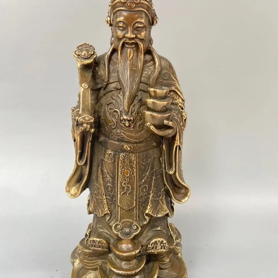 Bronze ware, brass, god of wealth, shining stars, Buddha statue, home decoration