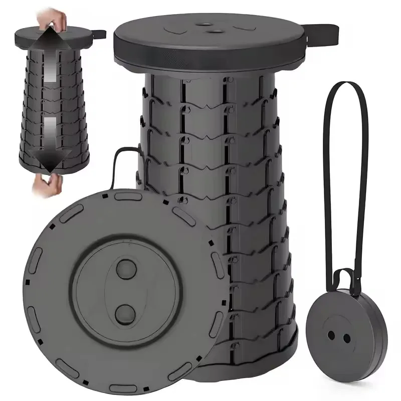 Portable Folding Stool Suitable for Hiking, Beach Camping Travel and Fishing Adjustable Compact Outdoor Activities Foldable Seat