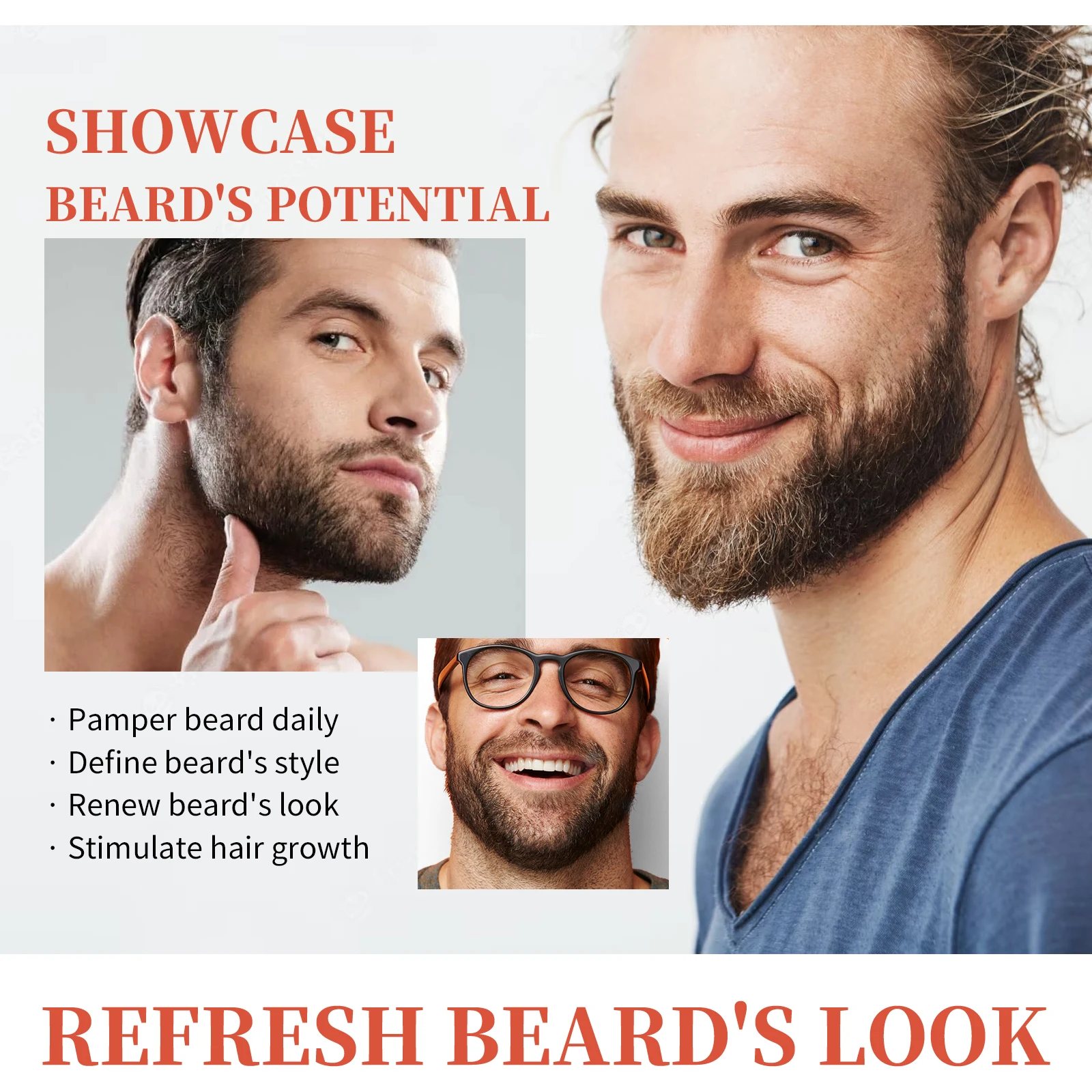 Beard Thickening Roller - Men's Intensive Root Strengthening, Nourishing & Shine Enhancing Beard Growth Comb Serum image 3