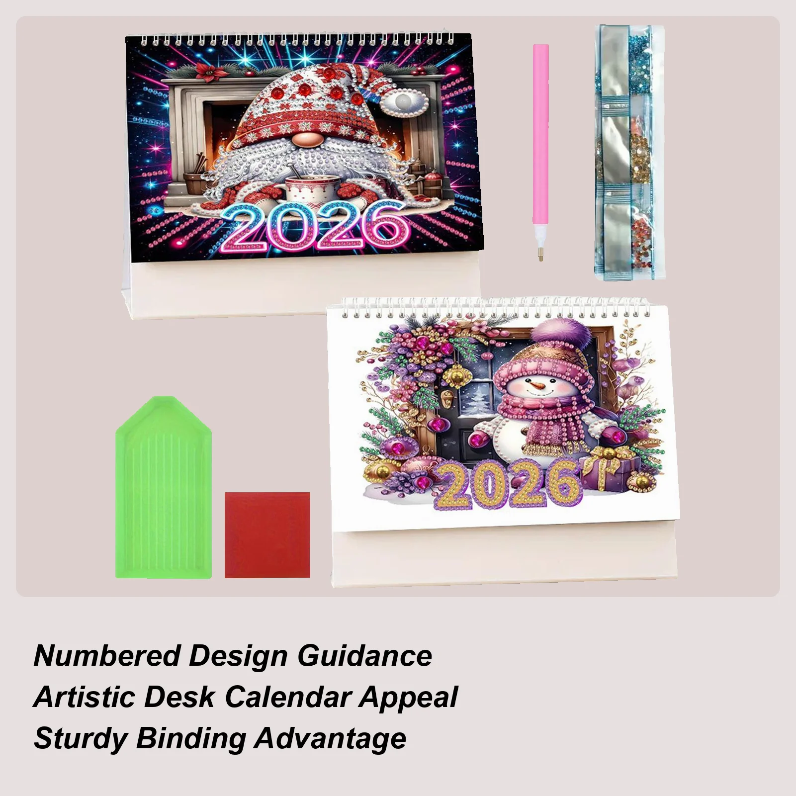 

Наборы ромбовидных художественных календарей 2026 Рождественский гном Ежемесячный планировщик Рождественский алмазный арт 2026 Планировщик для праздника, дня рождения