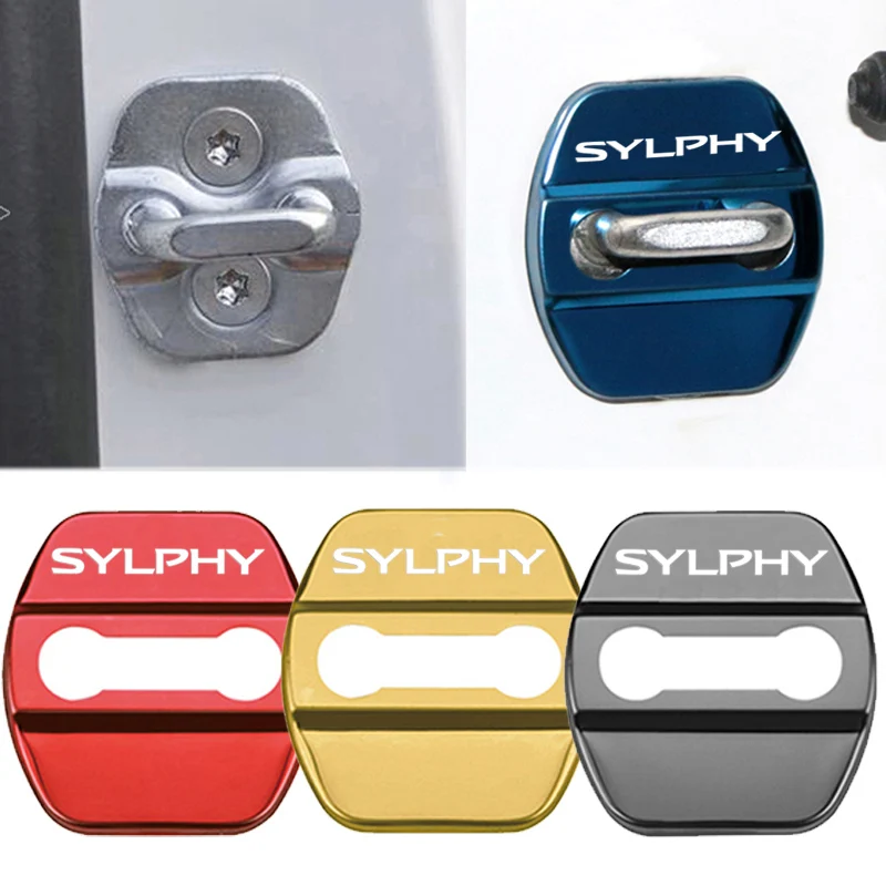 

4 шт., автомобильные наклейки на дверной замок, с защитой от ржавчины