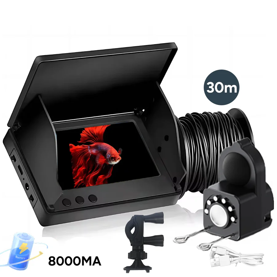 Fishing Camera Handheld 1080P 4.3 Inch LCD Camera 130°ortable Fishing Depth Fish Finder Water For Fishing With Night Vision