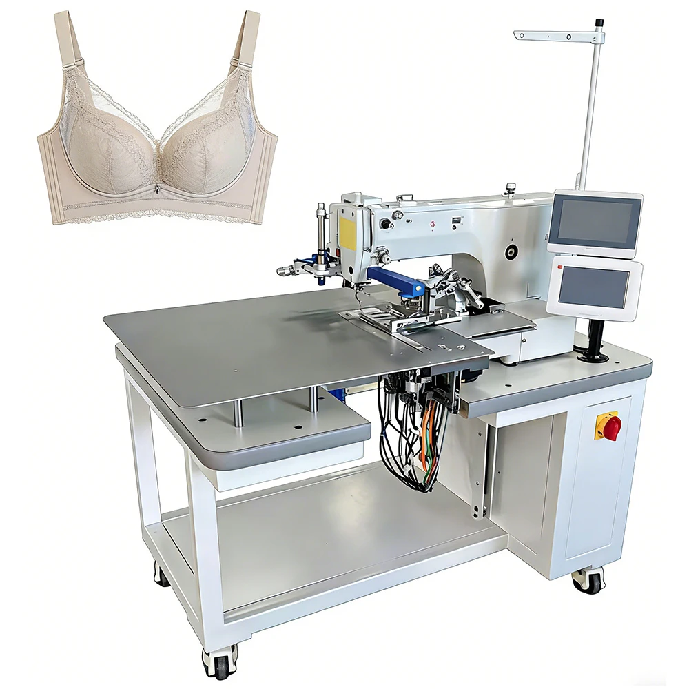 Automatic Programmable Flat-Bed Bra Back Closure Sewing Machine With Lock Stitch Single Needle Motor