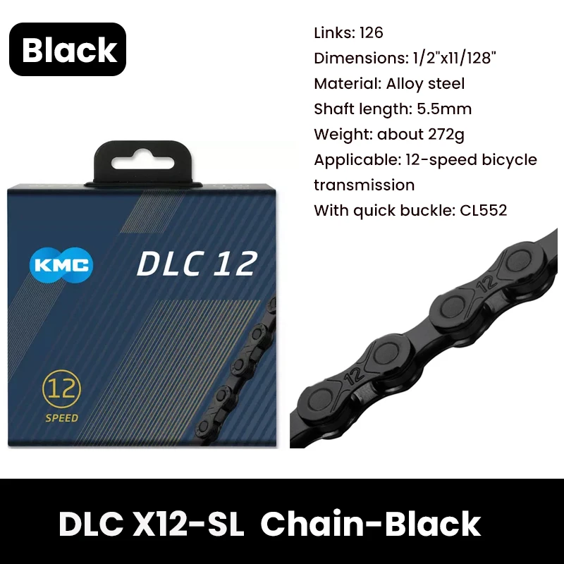 KMC Chain DLC 12 Speed Road Bike Carbon Diamond Chains Ultralight
