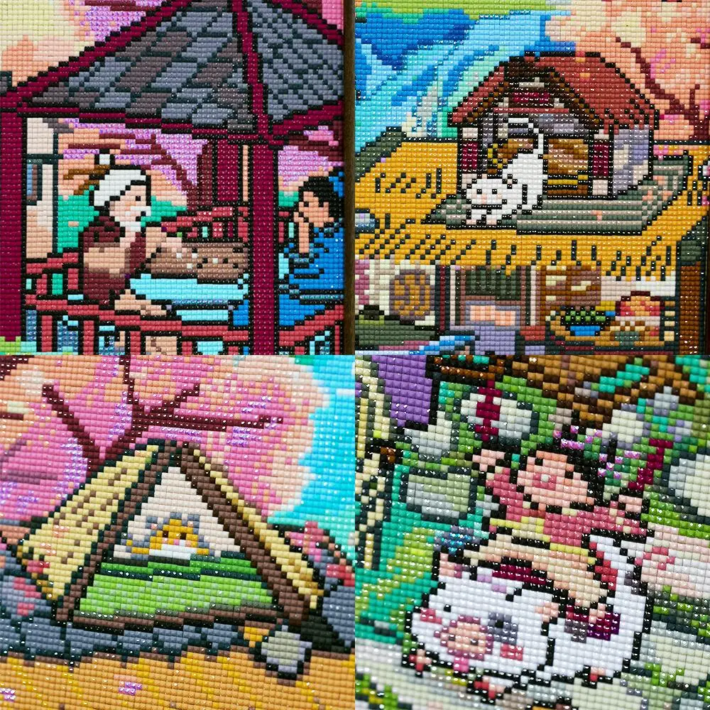 FOREVER YOUNG 5D DIY Diamond Painting Pastoral Cute Cartoon Full Diamond Square AB Diamond 90X120 CM Large Size Home Decoration
