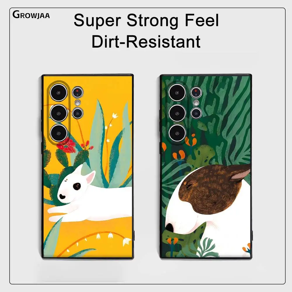 

Cartoon Bull Terrier Series Phone Case For Samsung Galaxy S25 S24 S23 S22 S21 S20 Ultra Plus Frosted Soft Cover Funda