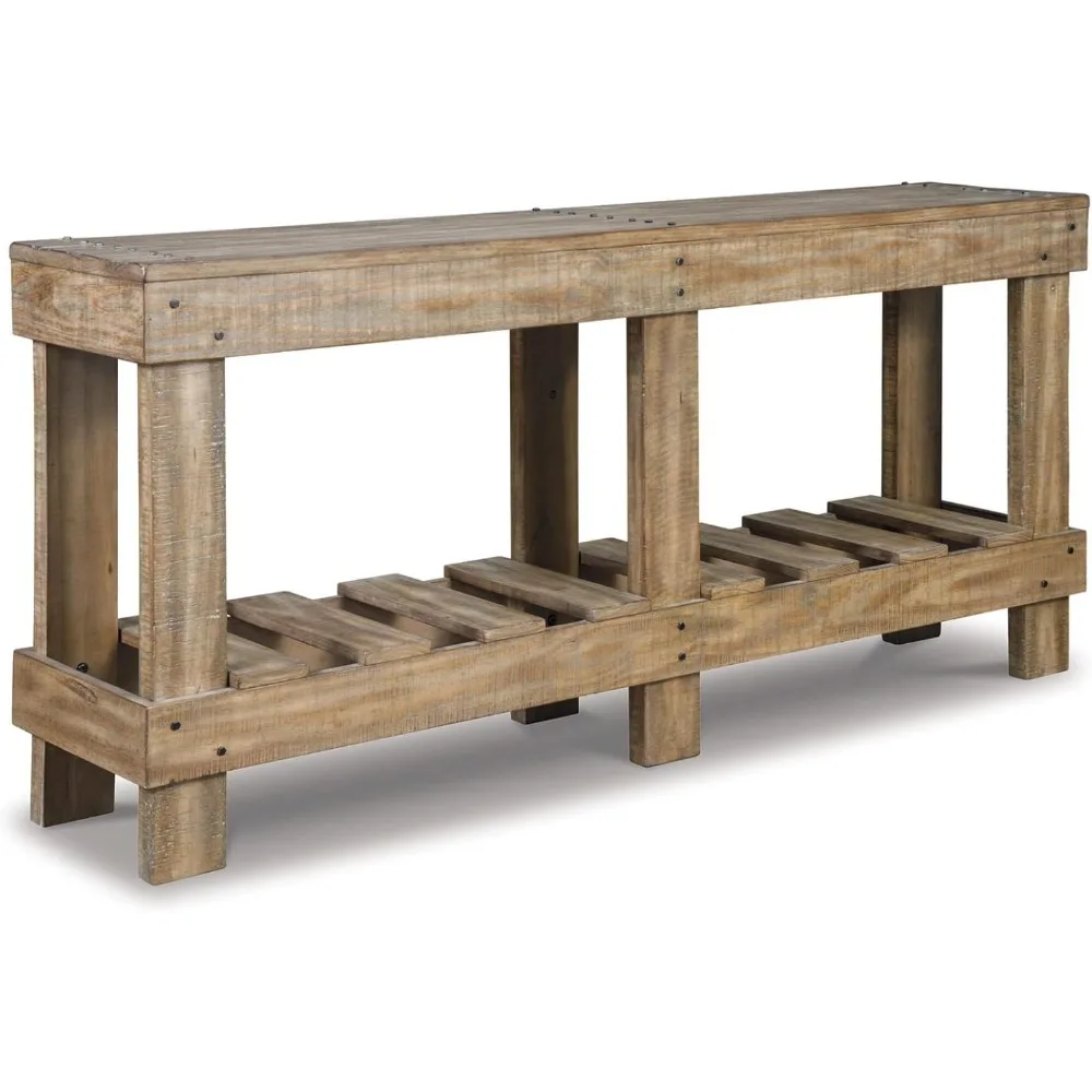 Susandeer Rustic Farmhouse Console Sofa Table, Brown