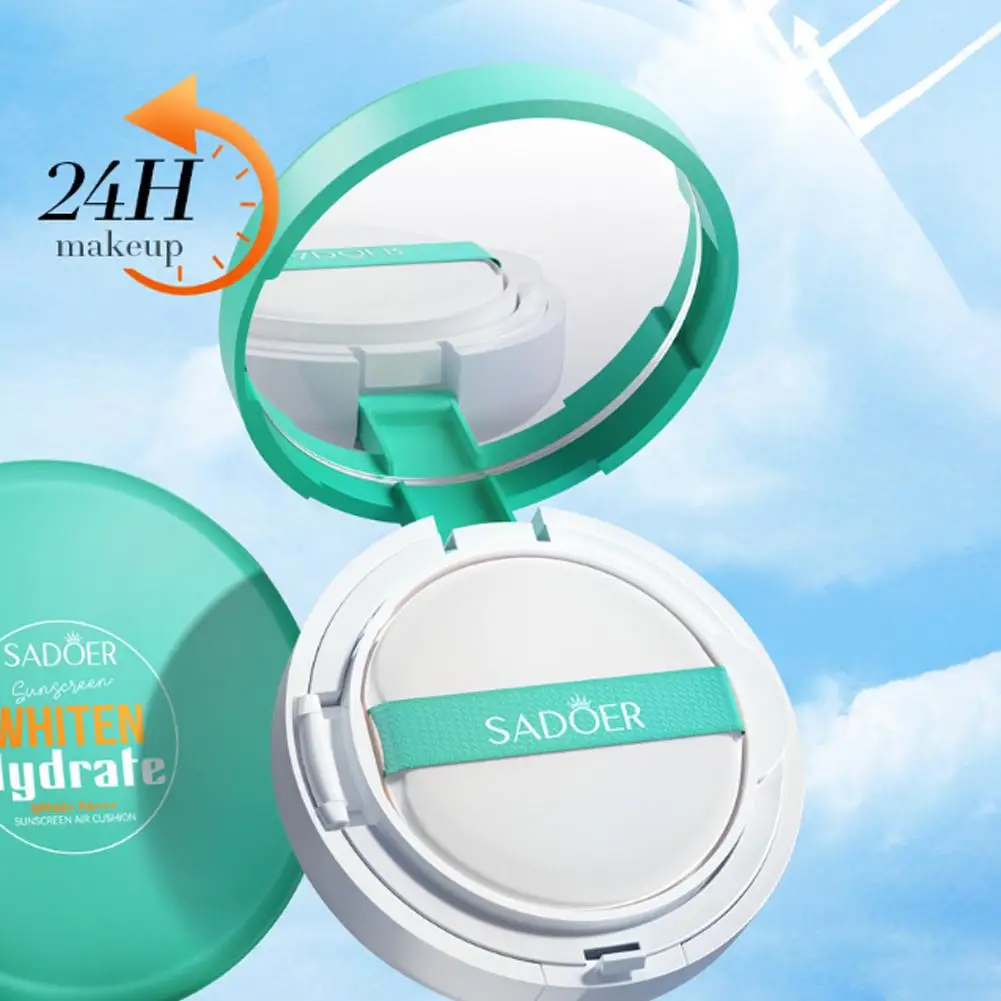 SADOER Whitening Sunscreen Air Cushion Hydrating SPF60+ BB Cream UV Defense Sunscreen Cushion UV Protection Compact Powder