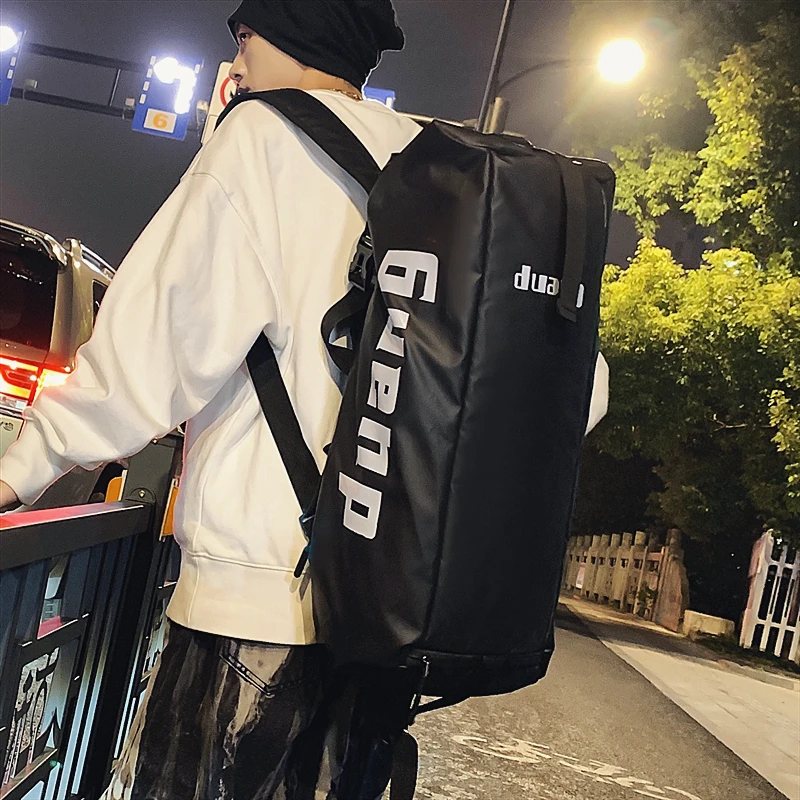 ファッショナブルなメンズショートトリップトラベルバッグジムバッグウェット＆ドライ分離スポーツバッグハンドヘルド多機能ダブルショルダーバッグ