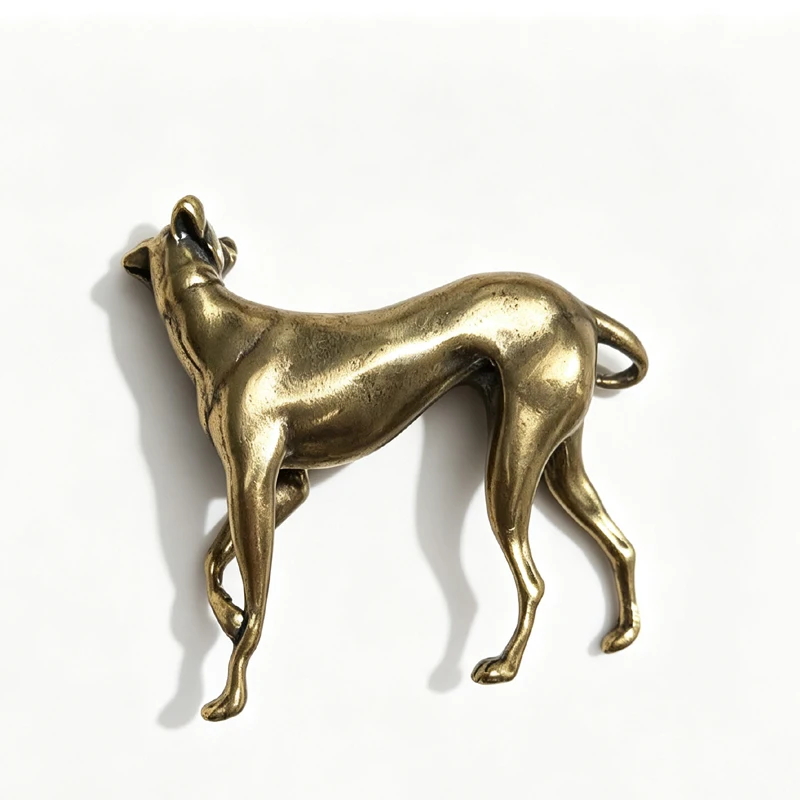 Solid Brass Loyal Dog Desk Ornaments Vintage Copper Animal Miniatures Figurines Decorations Gifts Home Decor Crafts Accessories