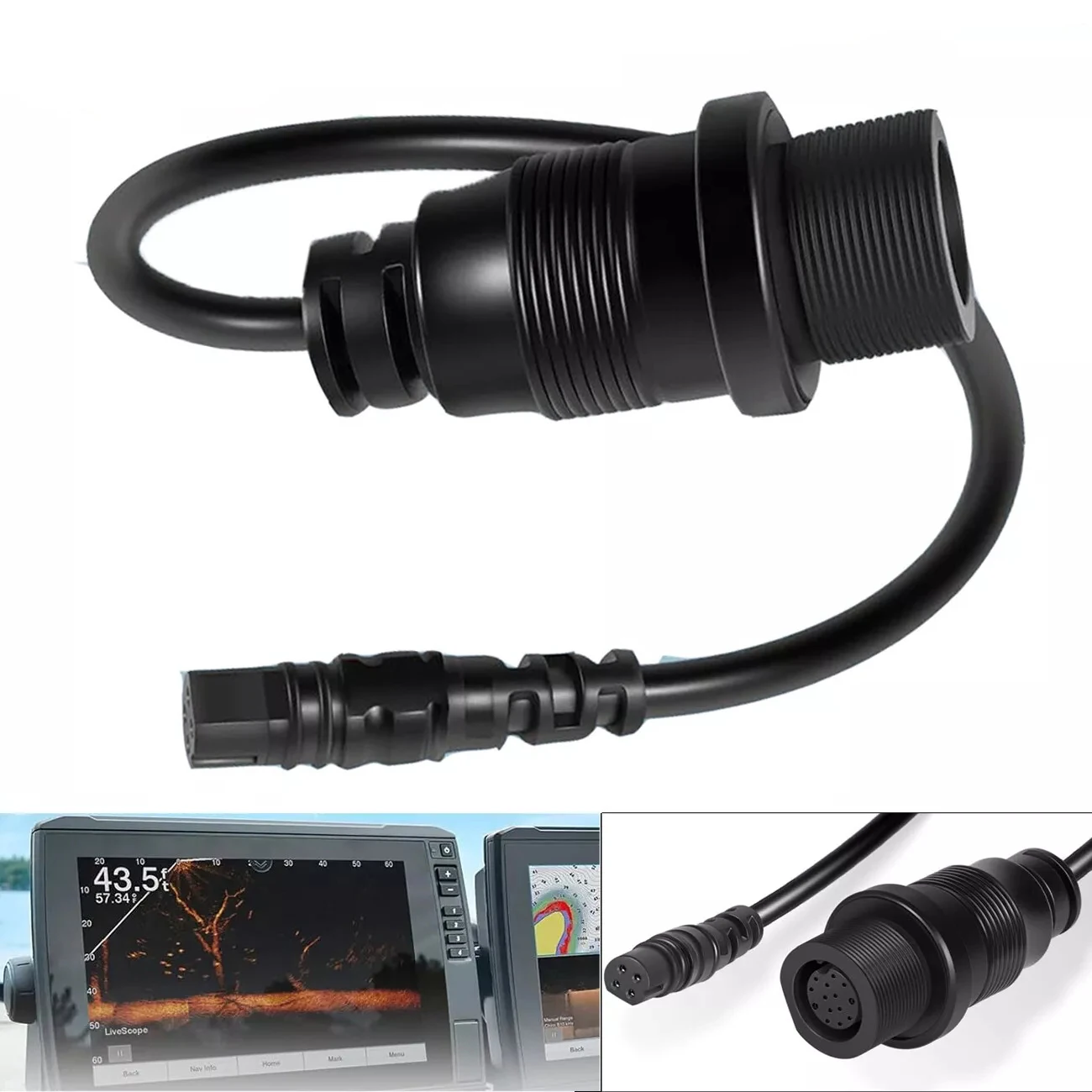 1852081 MKR-DSC-12 Adapter Cable 4-PIN for Garmin Echo, EchoMAP, EchoMAP Chirp Striker, Striker Plus, Striker Vivid Fish Finders