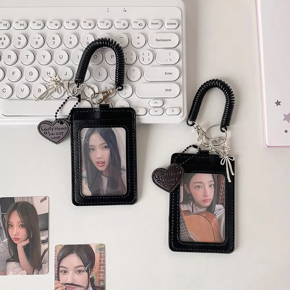 PU Leather Photocard Holder 3inch Photo Frame ID Card Protective Case Fangirls Kpop Idol Small Card Album INS Y2K Bag Pendant