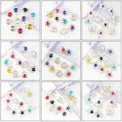 30Pcs New Flower Heart Round Crown Teardrop Animal Butterfly Acrylic Plastic Dull Silver Plated Pendants For Gifts Jewelry