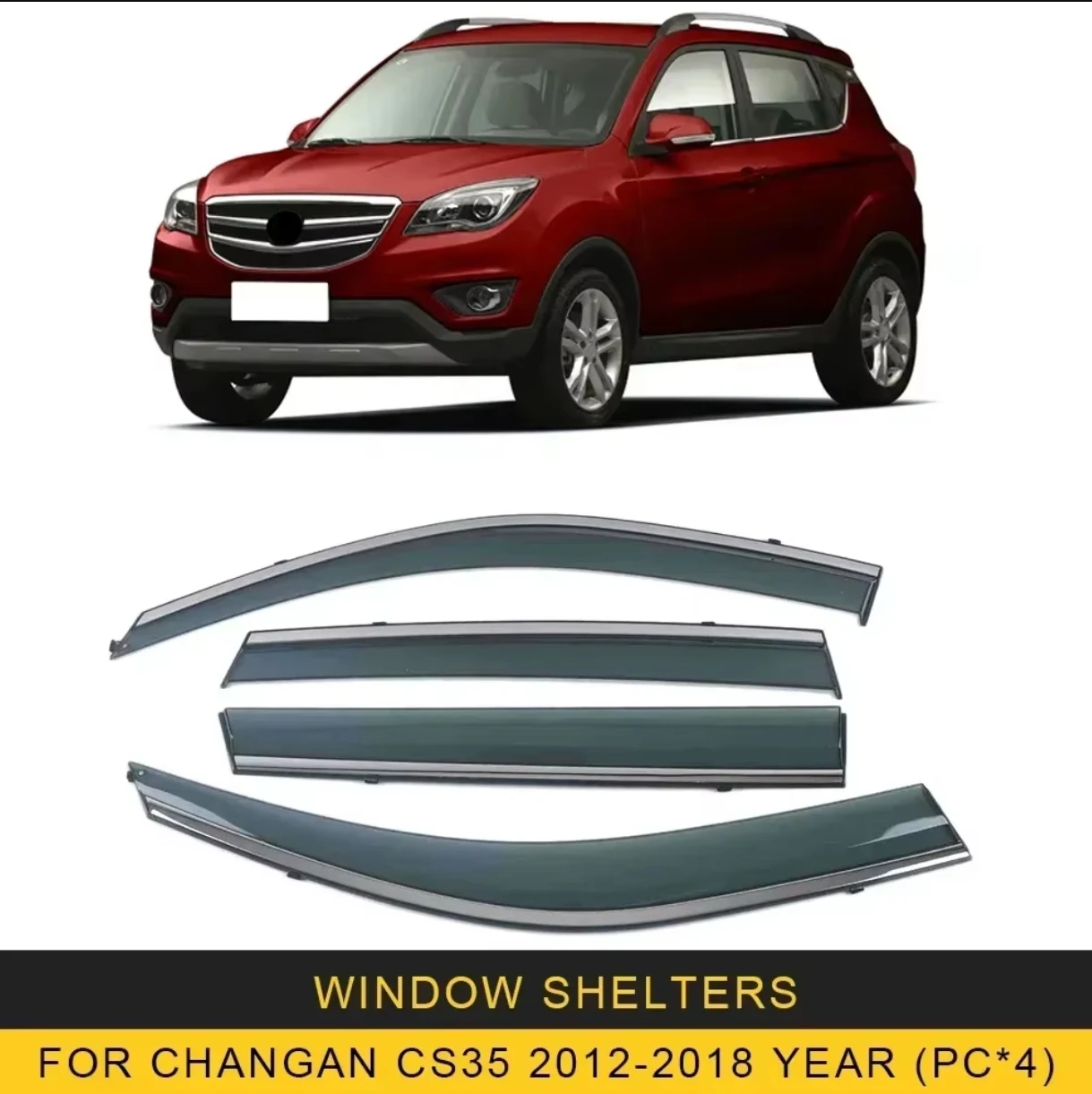 

Хромированные полоски, защита от дождя для Changan CS35 2012-2018, оконный козырек, ветровые дефлекторы, дверной козырек, вентиляционные шторы, вентиляционный козырек