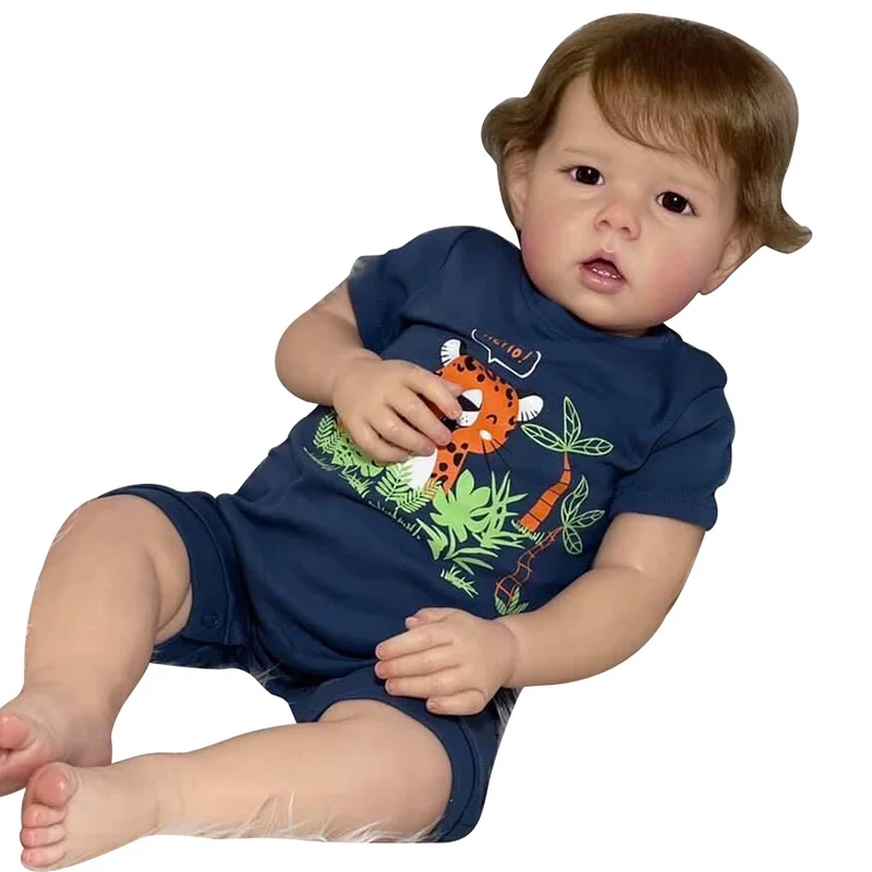 NPK 50cm Reborn Baby Already Finished Doll Liam 3D Skin Hand Detailed Painted Skin Visible Veins