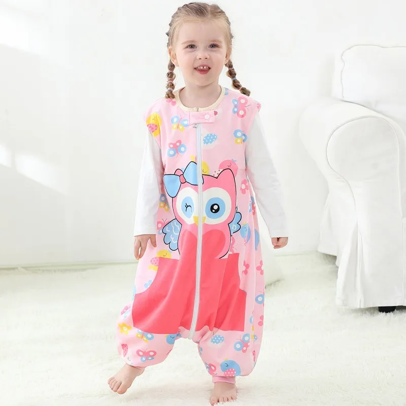 Cartoon Sleeveless Children Baby Sleeping Bag Print With Feet Unisex Sleepwear Sleepsack Pajamas For Girls Boys 1-6T