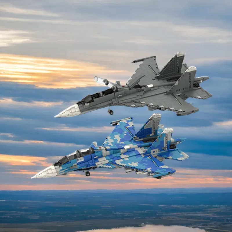 

1875PCS 1/35 Scale Sukhoi Su-30SM Fighter Model Set Moc DIY Education Model Building Blocks Adult Military Model
