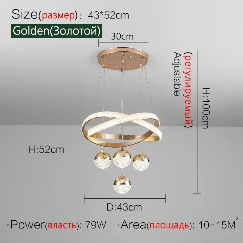 Lichte luxe eetkamer kroonluchter ontwerper moderne minimalistische kunst driekoppige Scandinavische slaapkamer ronde tafel eetkamerlamp - afbeelding 1
