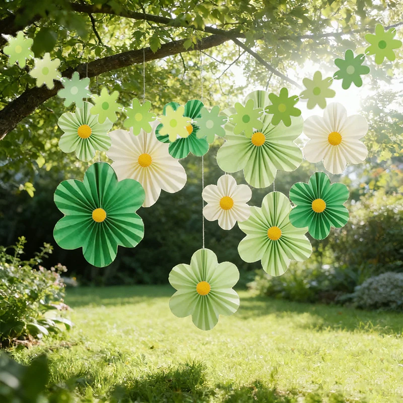 10 Stück Papierblumen-Dekorationen, Party-Papierfächer, florale Pom Poms, florale Hintergrunddekoration für Hochzeiten, Geburtstagsfeiern, Dekorationen – Detail 20