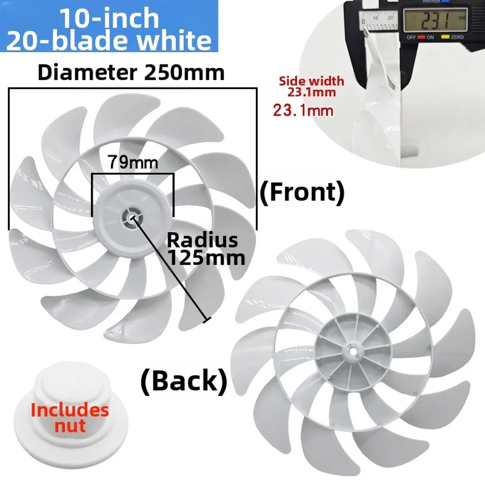 Electric Fan For blades 20 Inch Thickened PP for Floor Fans 10inch 12inch Compatible Silent 20 Leaf Air Movement