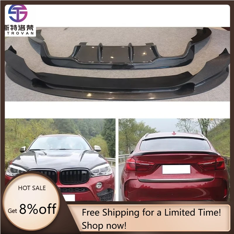 

STLF CLRAK Car Upgrade X6M Carbon Fiber Front/Rear Lip Bumper with Fog Light New Condition Fit for 2014-2019 X6 F16 Bolt-On