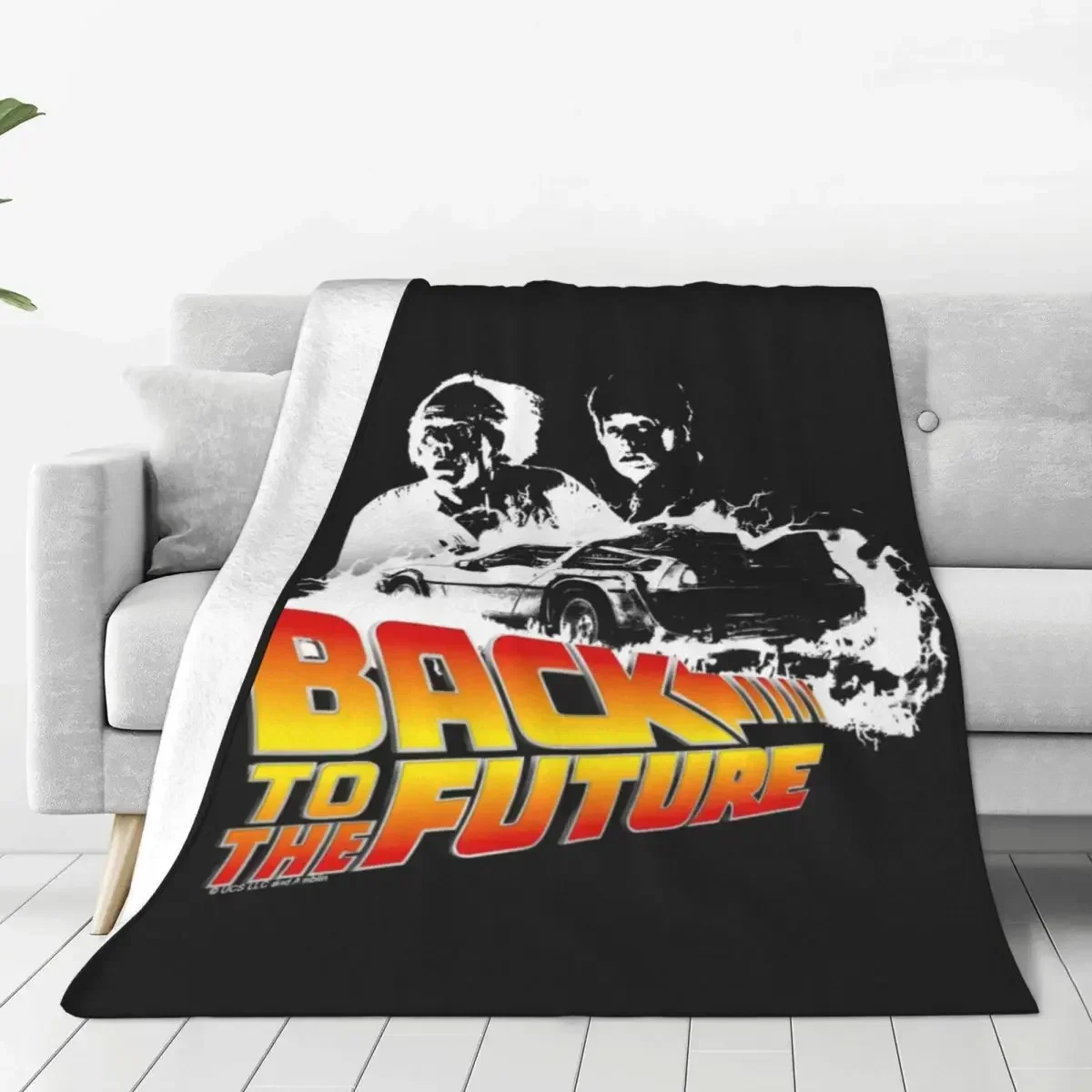 

Back To The Future Warm Blankets Fire Tracks Comedy Movies Camp Throw Blanket Winter Novelty Flannel Bedspread Sofa Bed Cover