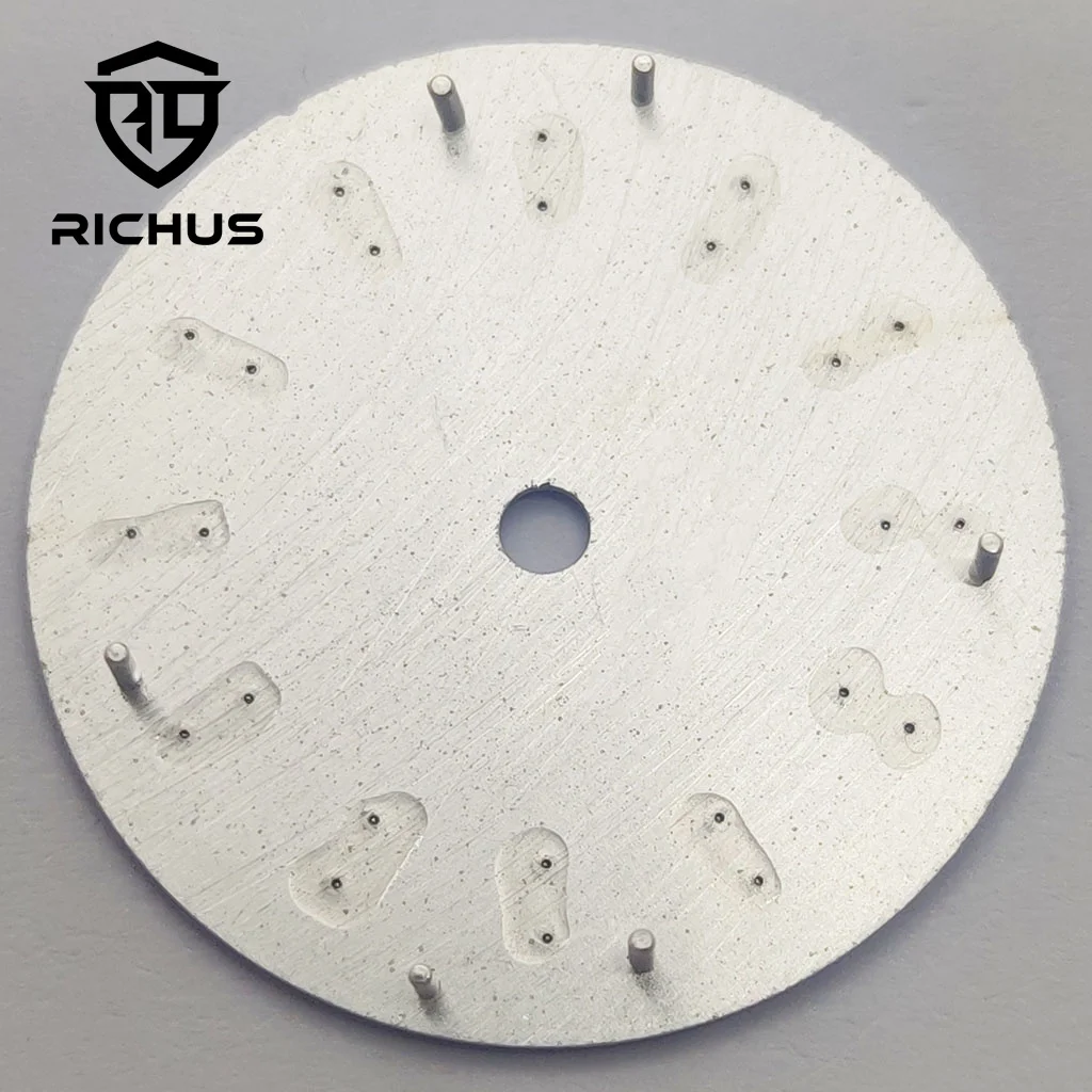 RICHUS NH35 ساعة الطلب 28.5 مللي متر ساعة الطلب الأزرق الأخضر مضيئة صالح NH34 NH35 NH36 ETA2824 2836 Miyota8215-DG حركة