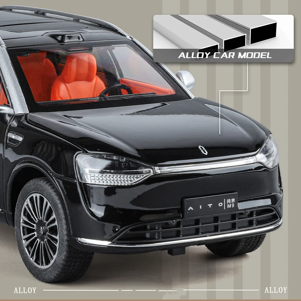 1:24 für AITO M9 SUV Legierung Auto Modell Sound und Licht Zurückziehen kinder Spielzeug Sammlerstücke Geburtstag geschenk