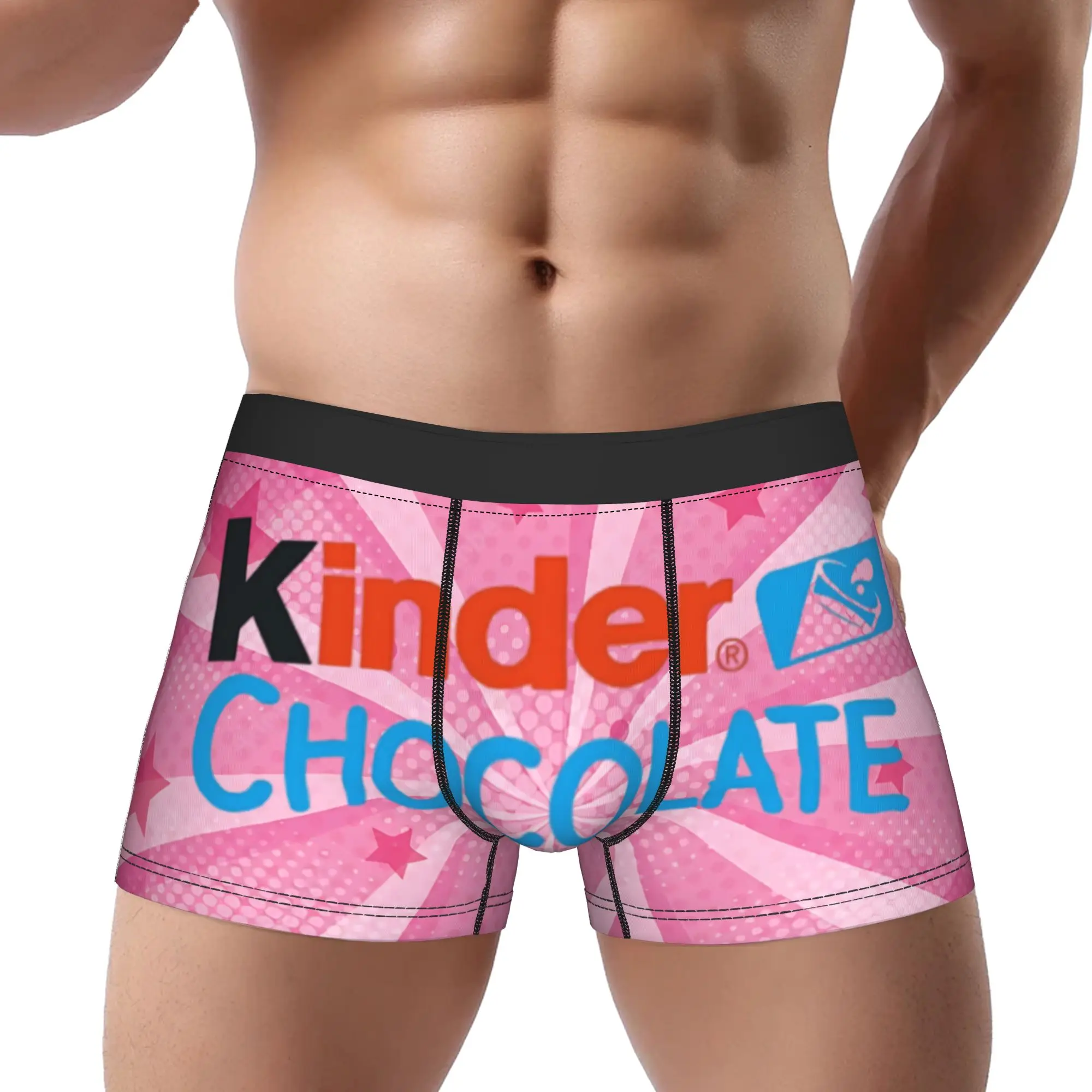 

adults 18 plus kinder logo Underpants Breathbale Panties Man Underwear Print Shorts Boxer Briefs