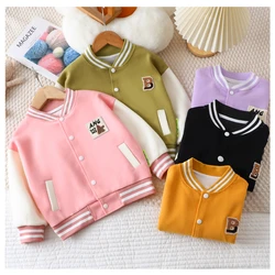 Children's Casual Jacket Single Breasted Cardigan Hoodie for Middle-aged and Elderly Children Kids Contrasting Baseball Jacket