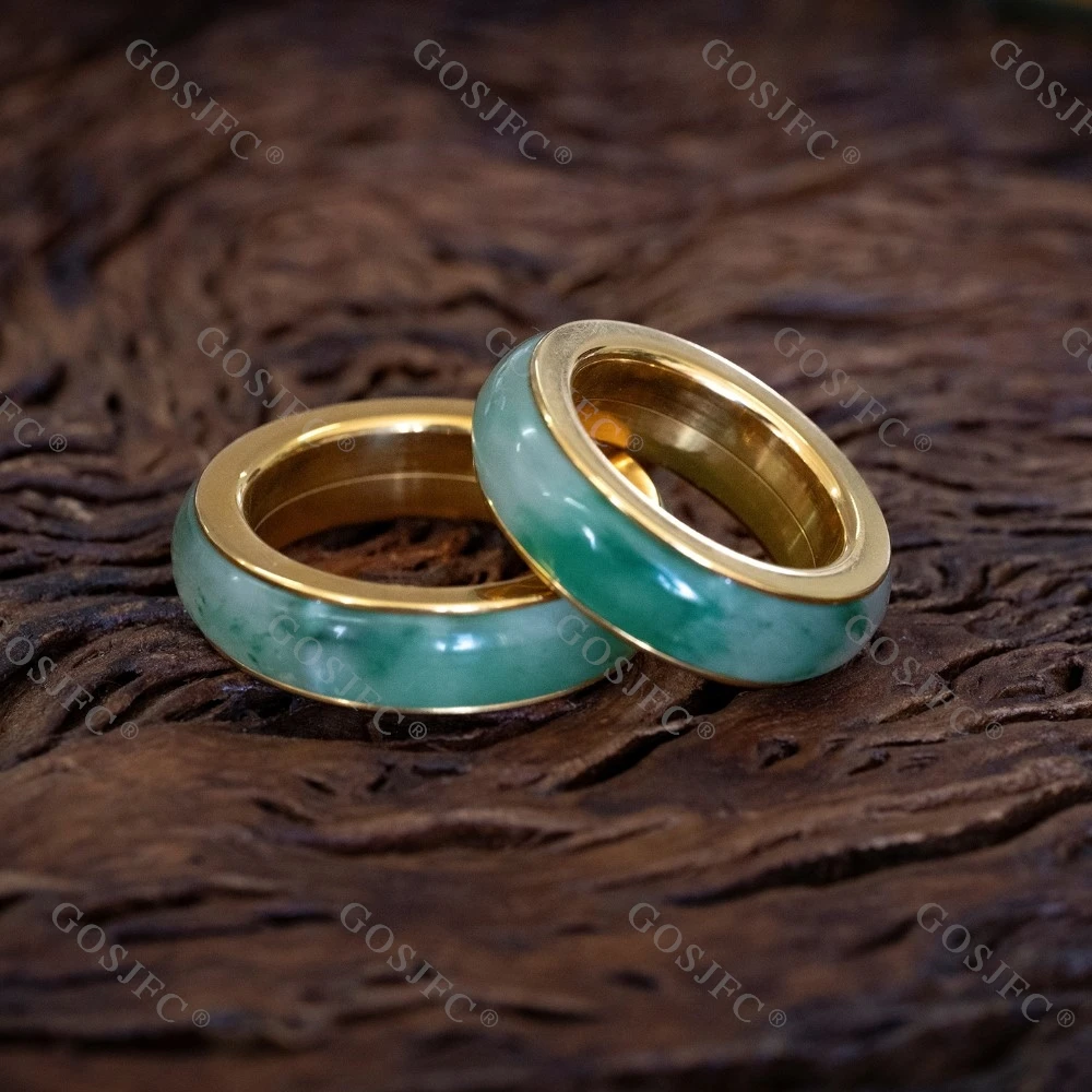 SHEXIANG EDC afrique JADEITE anneau Spinner Fidget jouets pour adultes soulagement du Stress jouet anneau cliquet Spinner soulagement de l'anxiété Gadgets