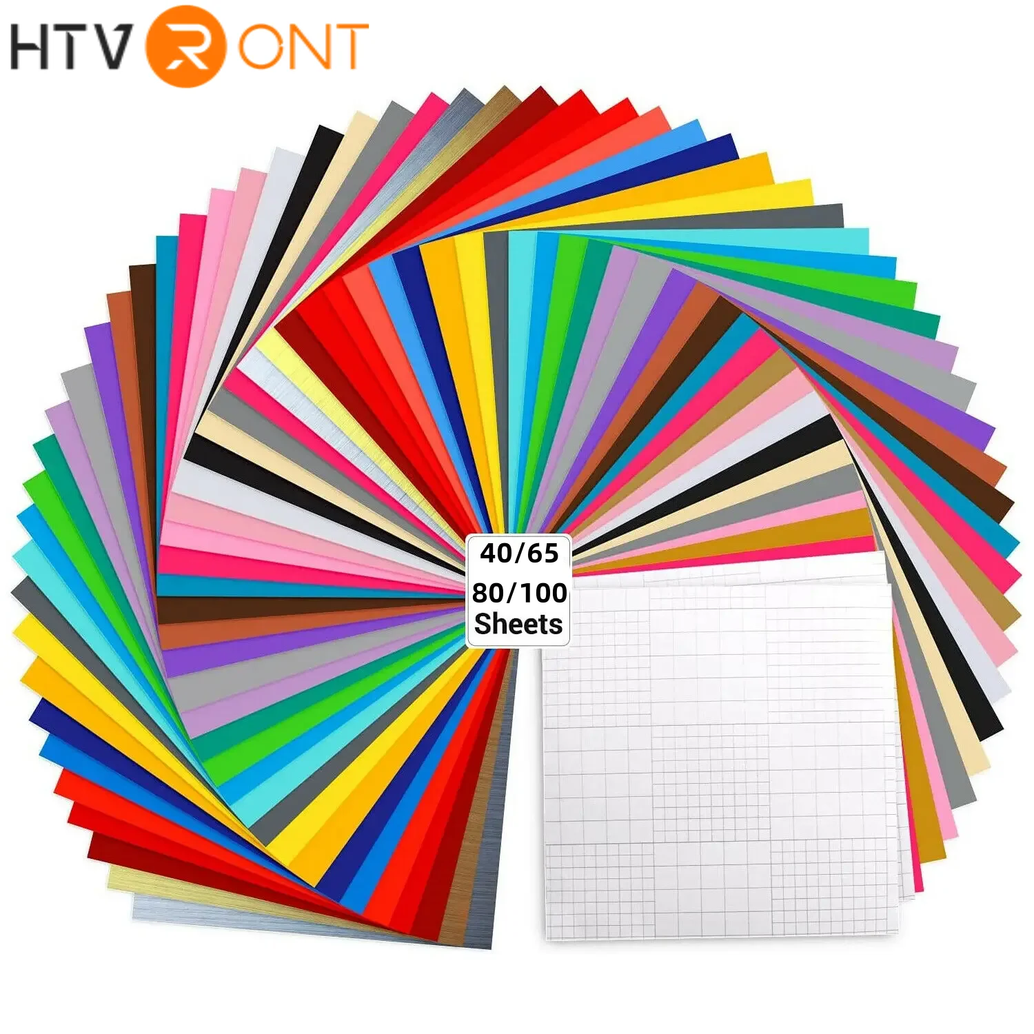 HTVRONT Lot de feuilles adhésives permanentes en vinyle 12" x 12" et ensembles de rubans de transfert pour la décoration de fête, Stiker