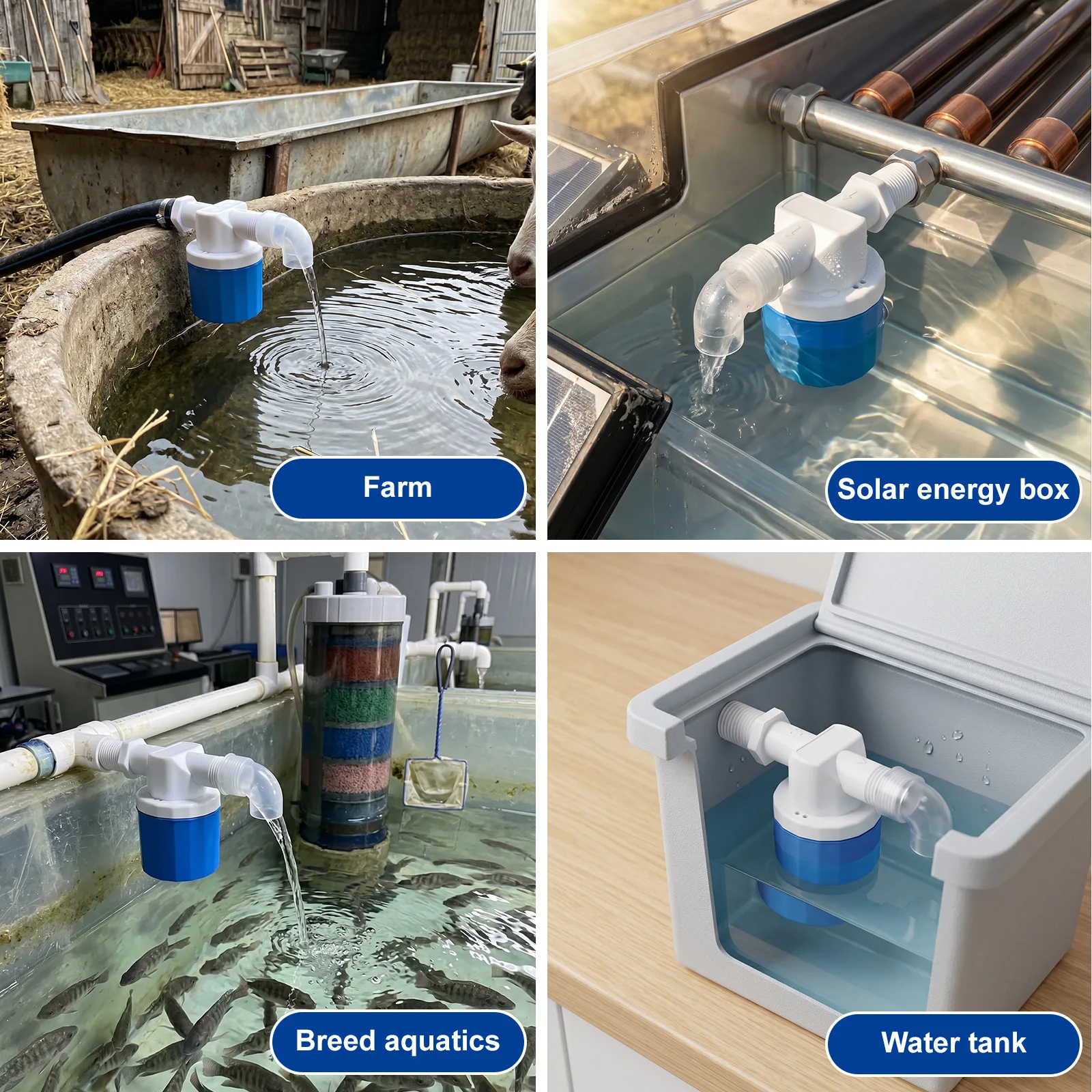 Automatic Water Level Control Valve Universal Water Level Control Float Valve with Elbow Fitting for Tank Aquarium Livestock