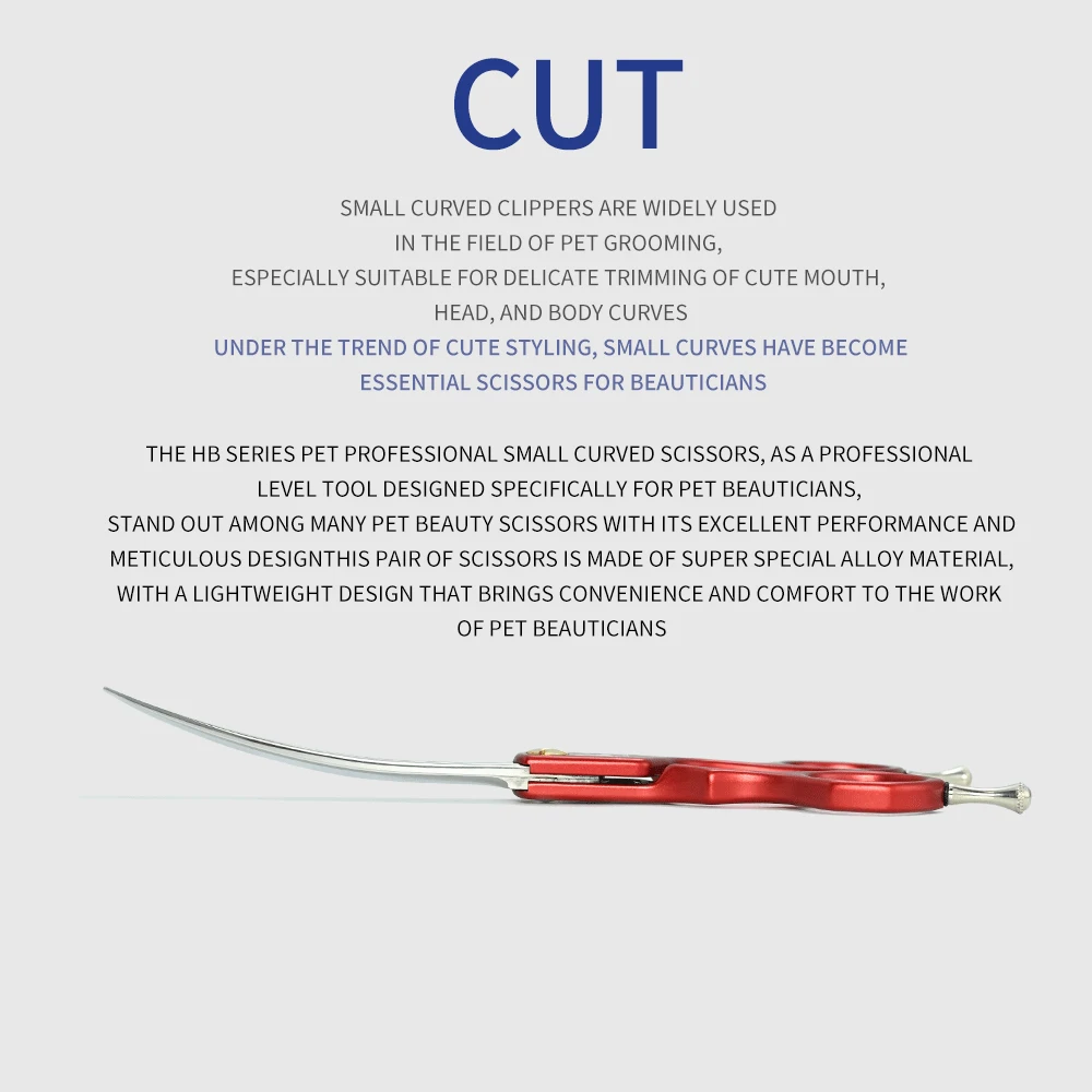 TAA Dog Scissors Professional Pet Grooming Scissors 6.5 Inch Curved Scissors for Dog Cat Shears Ultra-Light Cutter HB60/HB65