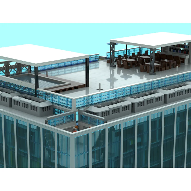 مدينة شارع عرض Moc اللبنات وحدات مركز تسوق نموذج التكنولوجيا الطوب لتقوم بها بنفسك تجميع اللعب البناء هدايا العيد