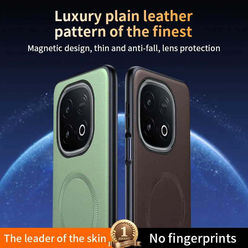 Untuk VIVO IQOO Z10 Turbo Case Penutup Pelindung Kulit Magnetik untuk VIVO IQOO Z10 Turbo Anti-sidik Jari Anti-selip PC + TPU