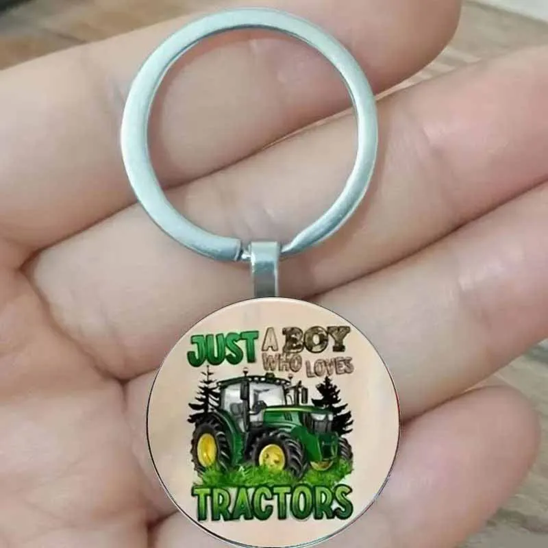 

Vintage Farm Tractor Theme Keychain, Unique Rural Style Gift