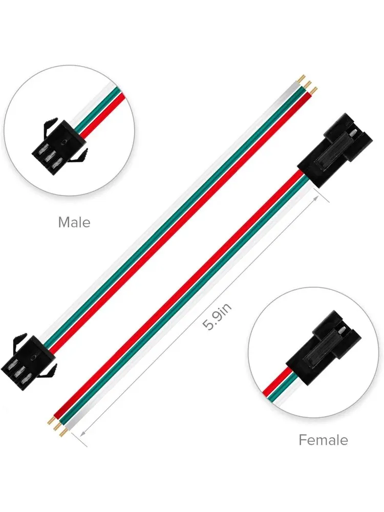 10 Paar 2/3/4/5 Pin SM JST 15 cm Kabel Buchse/Stecker für LED-Streifen RGB 5050 3528 WS2801 APA02 WS2815 WS2813