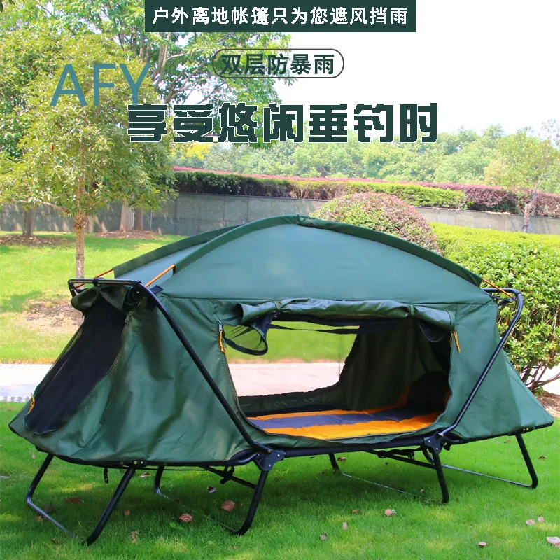 Outdoor thickened Oxford cloth warm off the ground tent single double rainstorm camping fishing tent