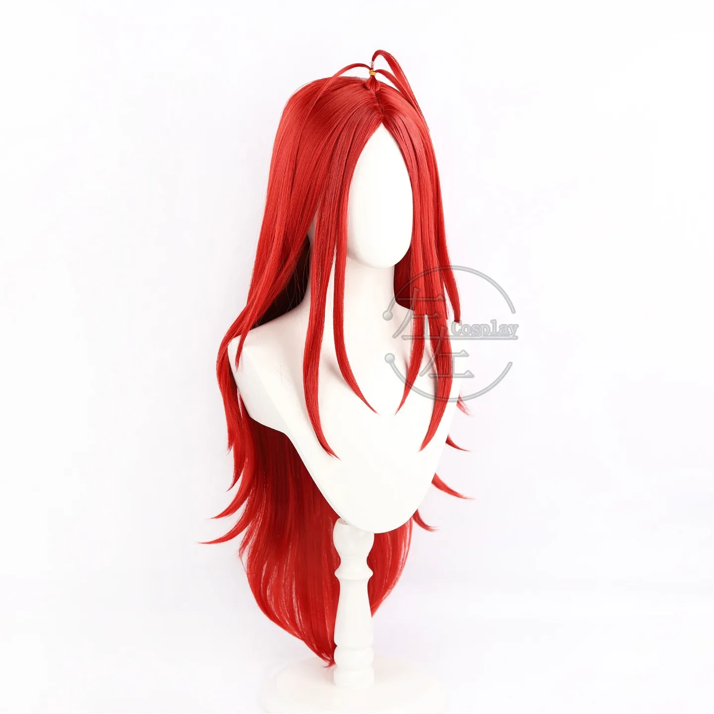 Dante Wigs Cosplay From Anime Game Nu: Carnival Red Long Braid Styled Synthetic Hair With a Chip Ponytail 2