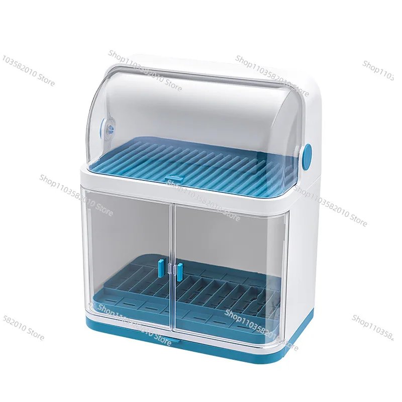 Double-Layer Drainer Rack Cupboard - Tableware Bowl Organizer & Kitchen Utensils Storage