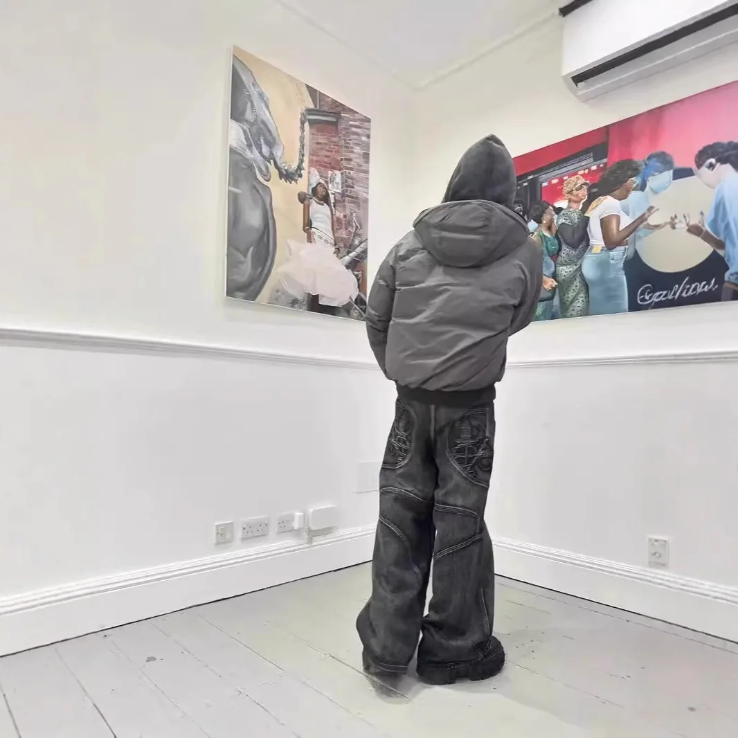 

Waed Vintage High Street Прямые джинсы Женские модные брендовые осенние широкие джинсовые брюки в стиле хип-хоп Повседневная хлопковая одежда с низкой талией...