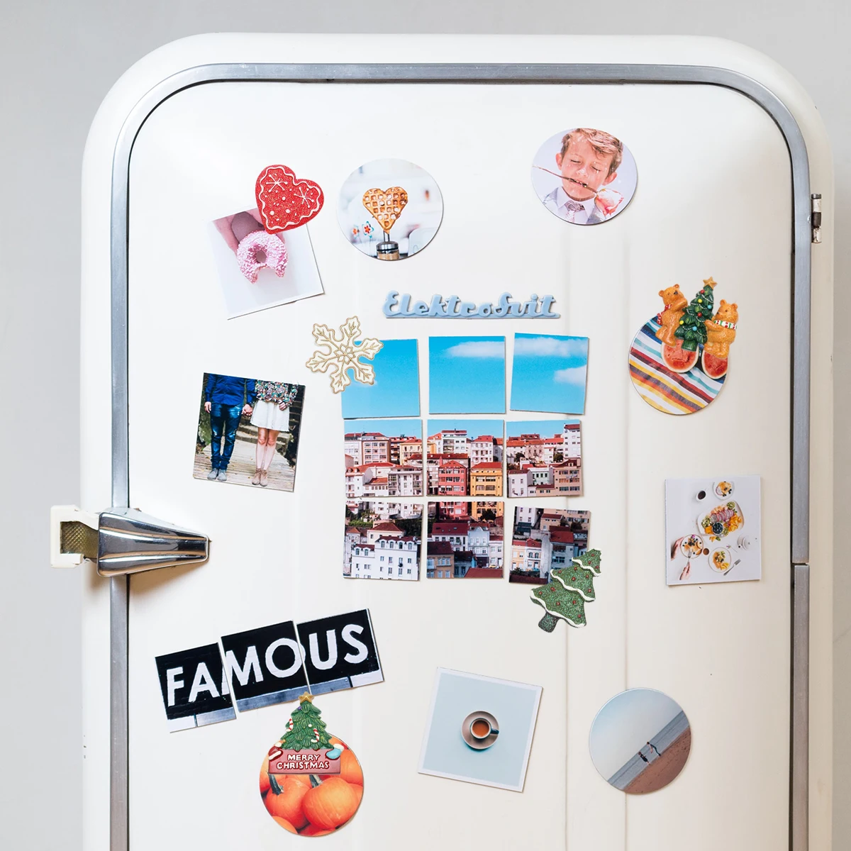 5 pçs adesivos de geladeira ornamento de resina para o natal diy decoração adorável artesanato material adorável pingente acessório