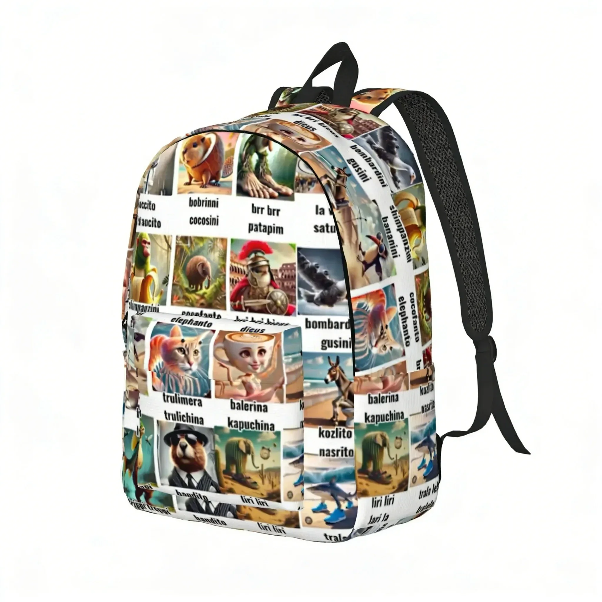 

Abstract Italian Brainrot AI Custom Canvas Lightweight Backpack Fashion Durable Student Men Women Business Daypack