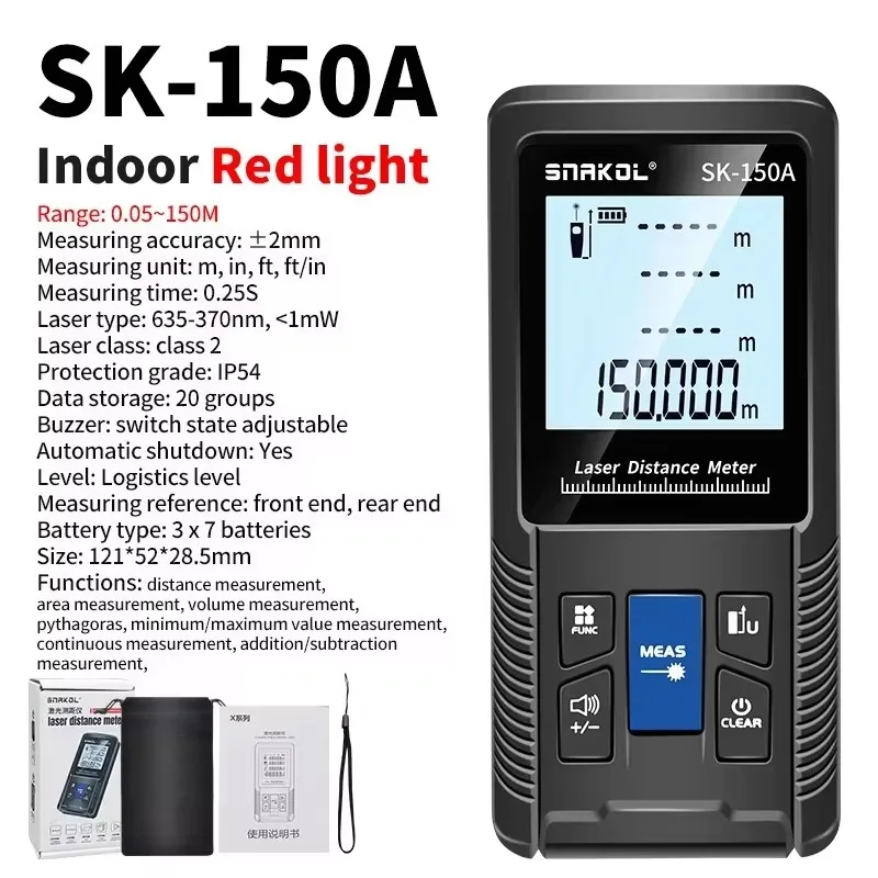 SNAKOL Laser-Entfernungsmesser - Digitales Messgerät 40m/50m/70m/100m/120m Distanzmesser Entfernungsmesser