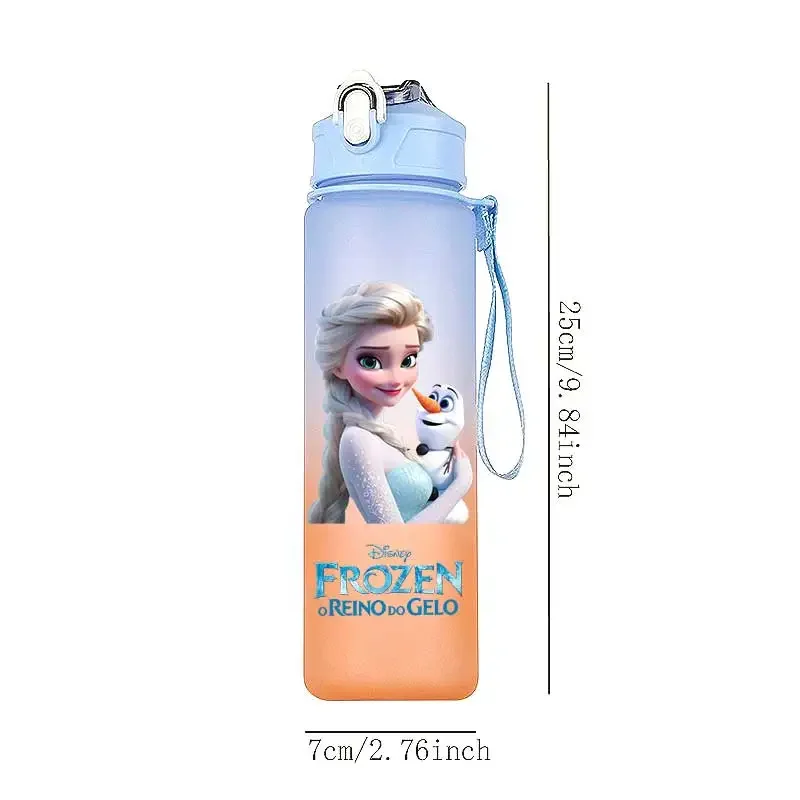 Frozen 750ML Straw Water Cup Children Portable Elsa and Anna Plastic Cartoon Large Capacity Sports Water Bottle Rainbow Cup view 5