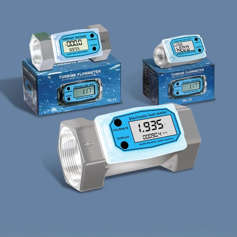 مقياس الجريان التوربيني الرقمي 10-300 لتر/دقيقة لإمدادات الطاقة بواسطة مقياس التدفق السائل للبطارية #5