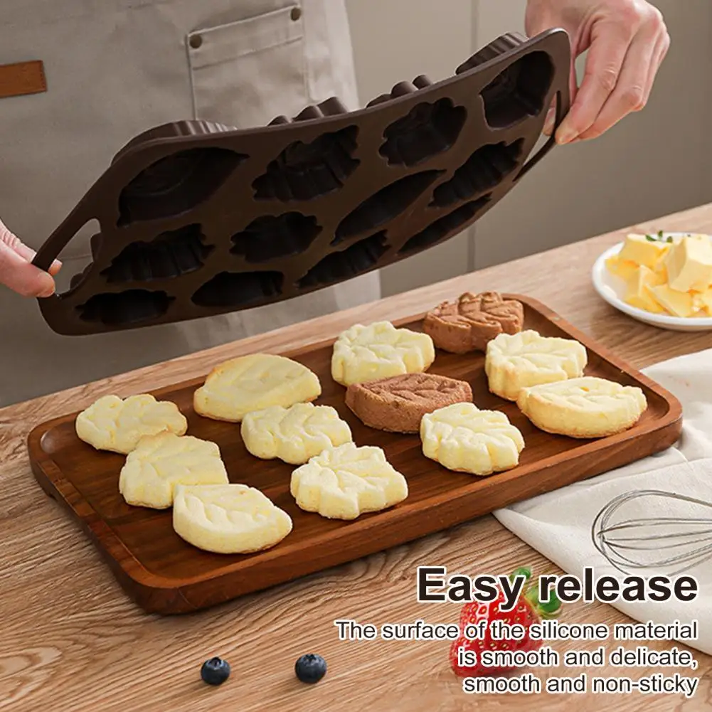 Molde de postre Flexible, molde de pastel antiadherente, palo de maíz de silicona antiadherente, sartén para pan para hornear, postre de espiga de hoja de nuez para chocolates