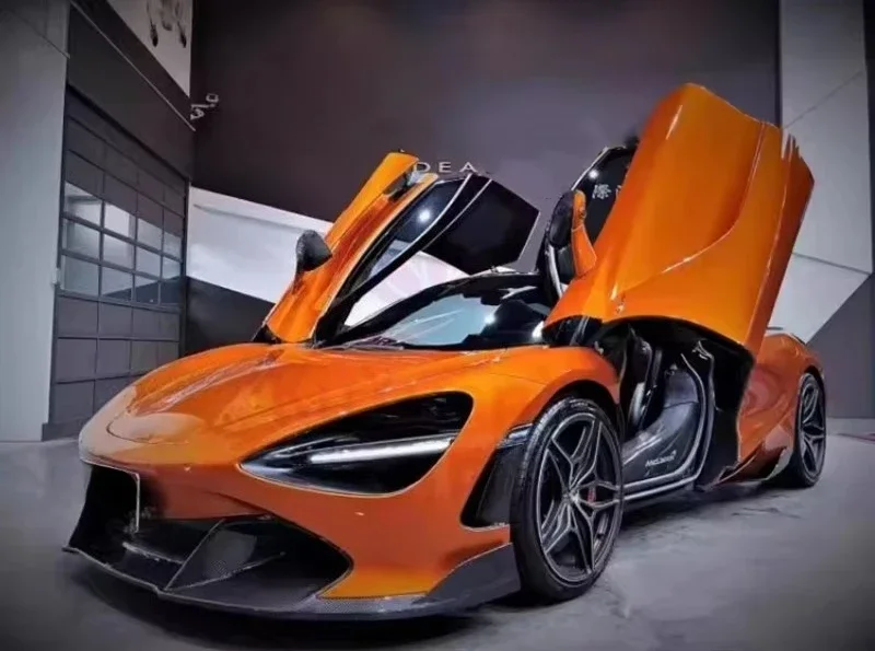 V-style Carbon Fiber Front Lip Body Kit Suitable for McLaren 720S Front Bumper Lip Body Kit